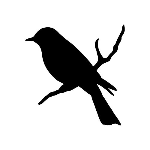 Bargain Max Decals Bird Sitting On Branch Decal Notebook Car Laptop 5.5inch -Black-