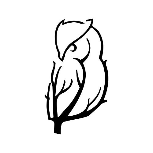 Bargain Max Decals Owl Branch Tree Decal Notebook Car Laptop 5.5inch -Black-