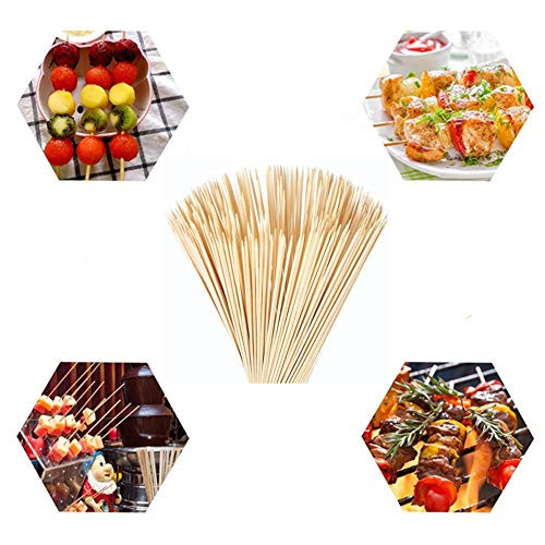Jomverl Bamboo Skewers 10 Inch 100 Pack Bamboo Sticks Shish Kabob Skewers-Grill- Appetizer- Fruit- Corn- Chocolate Fountain- Cocktail