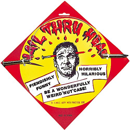 Loftus International Nail Through Head Practical Effect Headpiece Silver One Size Novelty Item