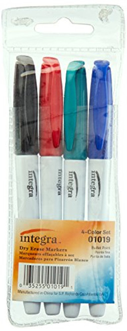 Integra Bullet Tip Dry-erase Whiteboard Marker Set -Pack of 4-