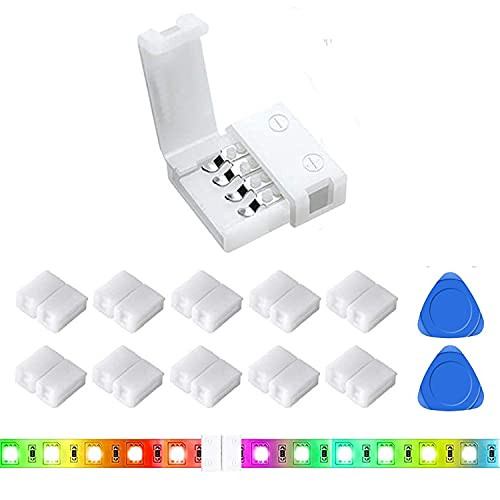 10Pcs 4-Pin RGB LED Light Strip Connectors - iCreating 10mm Unwired Gapless Solderless LED Strip to Strip Connector Adapter Terminal for SMD 5050 Multicolor LED Strip Light -10Pack 4PIN RGB Connector- 10Pcs 4-Pin RGB LED Light Strip Connectors - iCreating 10mm Unwired Gapless Solderless LED Strip to Strip Connector Adapter Terminal for SMD 5050 Multicolor LED Strip Light -10Pack 4PIN RGB Connector-
