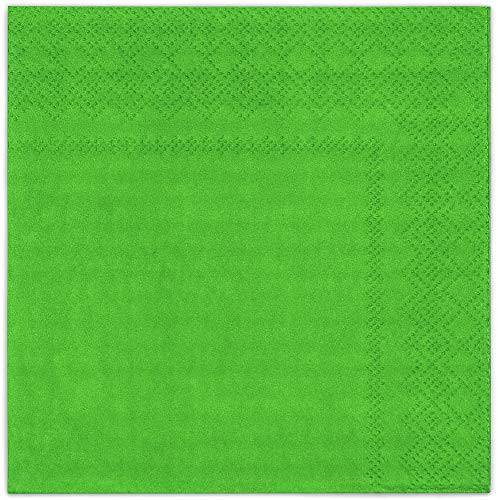 DecorRack 48 Small Paper Napkins- Soft Absorbent Luncheon Napkins- Cocktail Birthday Party Napkins- Lime Green -Pack of 48-
