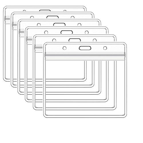 4x3 inch Soft Card Protector- Thicken ID Card Name Tag Badge Holder with Waterproof Type Resealable Zip- PVC Protective Case- Clear Vinyl Plastic Sleeve -6-