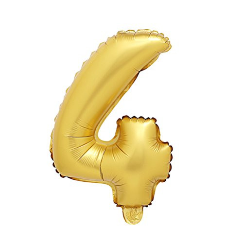 NUOLUX 40 Inch Golden Number Balloon Jumbo Foil Balloons for Party Festival Decorations Birthday Anniversary-Number 4
