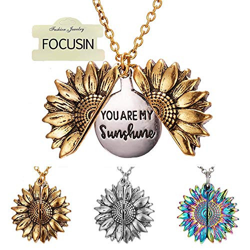 Sunflower Necklace for Women Girls You are My Sunshine Necklace Sunflower Locket Jewelry Pendant Chain Gifts Sunflower Necklace for Women Girls You are My Sunshine Necklace Sunflower Locket Jewelry Pendant Chain Gifts