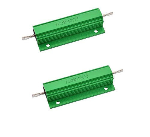 Yohii 2Pcs Chassis Mounted Aluminum Shell 100W Watt 40 Ohm Wirewound Resistor