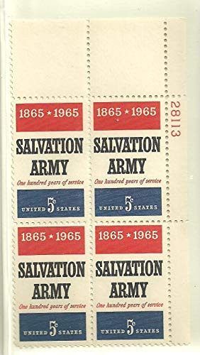 US 1965 Salvation Army Mint Plate Block of Four Stamps- 1267