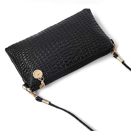 tealn Women Evening Envelope Handbag Party Bridal Clutch Purse Shoulder Cross Body Bag Fashion Bag-Black-