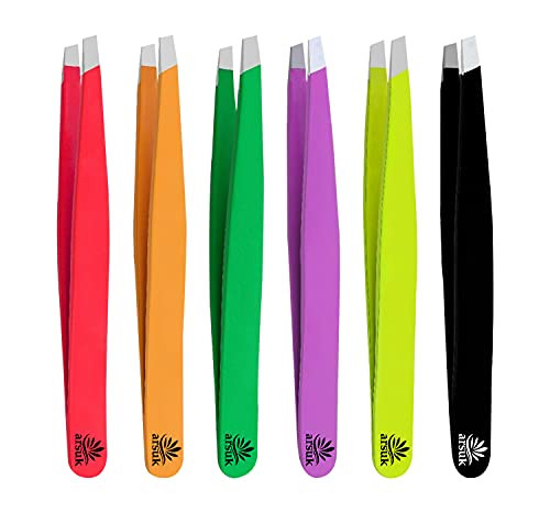 Slant Eyebrow Tweezers for Women - Professional Stainless Steel Tweezer- Best Tweezers for Eyebrows - Great Precision Facial Hair Remover- Ingrown Hair Splinter Blackhead Remover -Red- Slant Tip- Slant Eyebrow Tweezers for Women - Professional Stainless Steel Tweezer- Best Tweezers for Eyebrows - Great Precision Facial Hair Remover- Ingrown Hair Splinter Blackhead Remover -Red- Slant Tip-