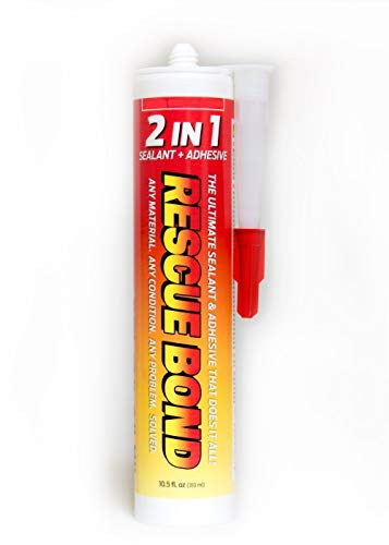 Rescue Bond | 2-in-1 Sealant & Adhesive | Interior & Exterior Sealant & Repair Caulking | Multipurpose | Use on Windows, Tile, Bathroom, Wood, Brick, Pool or RV | Non-Toxic & Odor-Free | White