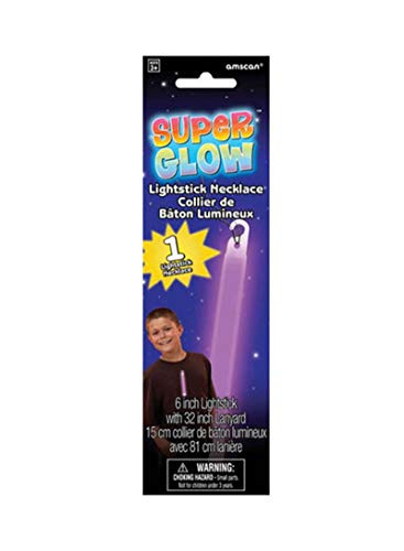Amscan 311006.14 Purple Super Glow Stick Necklace- 1ct