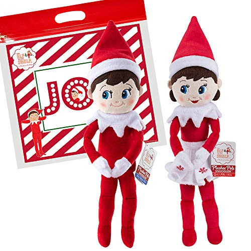 The Elf on the Shelf 12" Plushee Pal Snuggler Elf Light Girl & Boy and Exclusive Joy Travel Bag