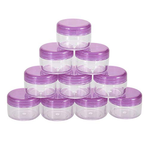 Xeminor Stockton 10pcs 5g / ml Pot Empty Jar Cosmetic Container for Eyeshadow Face Cream -Purple-