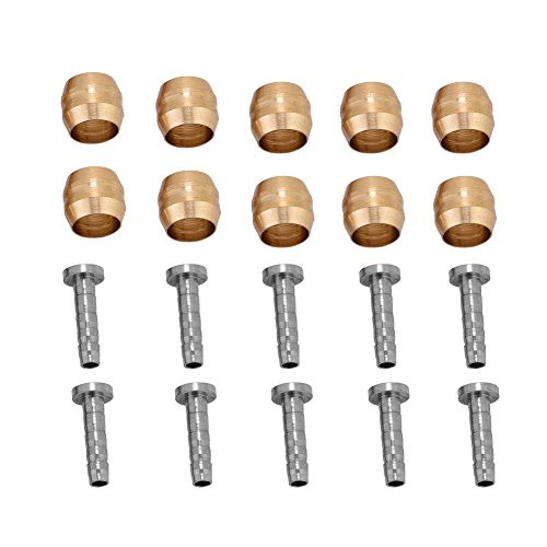 Hose Olive Insert, 10 Set Brake Hose Olive & Insert Connector Set for SM-BH90/BH59 Hydraulic Disc Brake Hose(Silver)