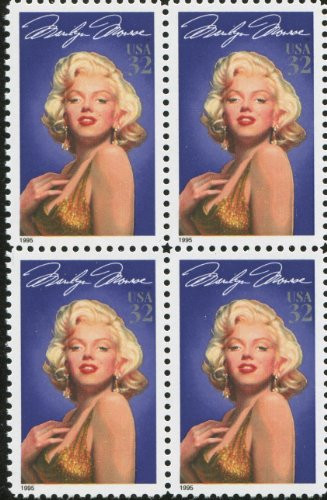 MARILYN MONROE ~ BLOCK OF 4 STAMPS ~ LEGEND OF HOLLYWOOD ~ 2967 Block of 4 x 32¢ US Postage Stamps