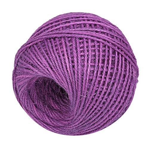Jute Twine Garden Twine- 50m Natural Jute String Jute Rope for Floristry- Gifts- DIY Arts and Crafts- Decoration- Bundling- Gardening and Recycling Light Purple
