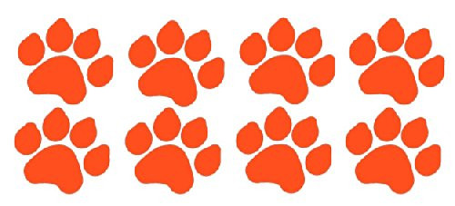 8 Dog Paw Prints Sticker Orange - Dogs- Puppy- Pooch Lover