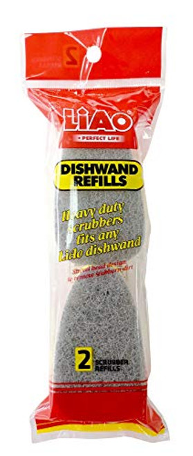 Liao Dish Wand Sponge Refills 2 Pack- Dish Wand Refills Sponge Heads- Dish Scrubber Replacement Pads for Kitchen Bedroom and Bathroom Cleaning