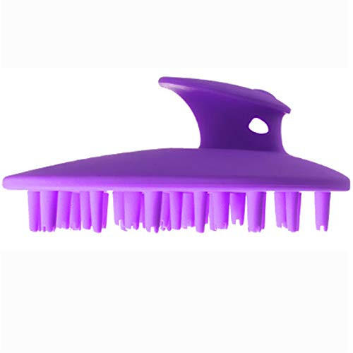 Storgem Shampoo Brush- Scalp Scrubber and Dandruff Brush for Scalp Care Hair Cleaning Shower- Hair Scalp Massager-adult and Shower Brush Baby Bath- Soft Silicone Comb -Adult- Purple-
