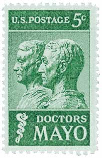 1251 - 1964 5c Doctors Mayo Postage Stamp Numbered Plate Block -4-