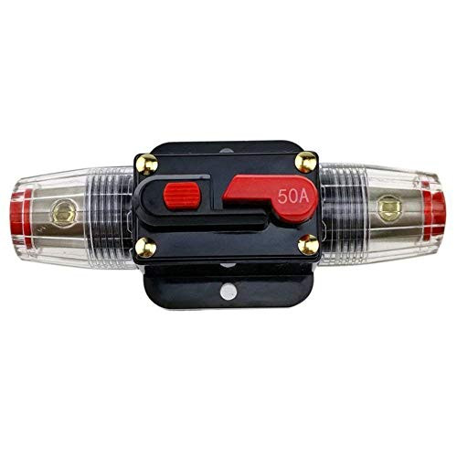 Car Audio Inline Circuit Fuse Breaker - 12V DC 50A Reset Circuit Breaker Fuse Holders for System Protection