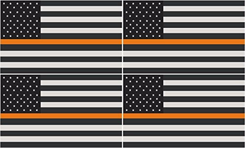 LPF USA 4-3inch Thin Orange Line American Subdued Flag Decal Search Rescue SAR Sticker R