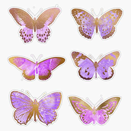 Purple Butterflies- Gold And Purple Butterfly S Sticker Vinyl Bumper Sticker Decal Waterproof 5inch