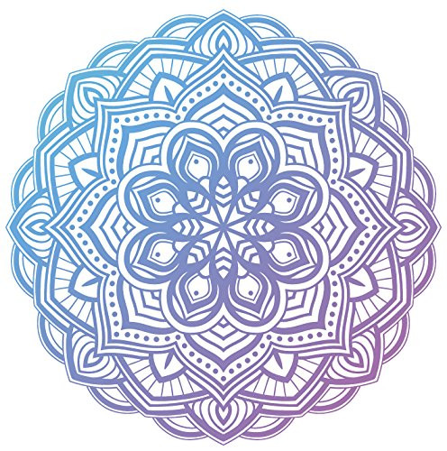 Divine Designs Pink Blue Purple Ombre Tribal Mandala Flower Vinyl Decal Sticker -4inch Wide-