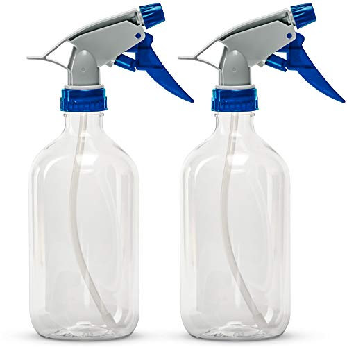 DecorRack 2 Plastic Spray Bottles 20oz Clear Empty Spray Bottle- Professional Sprayer with Adjustable Nozzle for Cleaning Solutions- Kitchen- Garden- Hair- Plants- Leak Proof Fine Mist Bottle -2 Pack-
