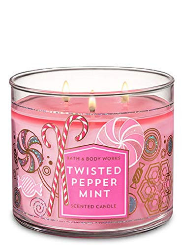 Bath and Body Works Twisted Peppermint Scented 3 Wick Candle Winter 2018