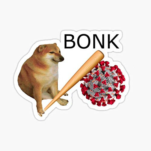 Cheems virums Bonk Sticker - Dye Cut Sticker Vinyl Decal - Just Peel off and Stick