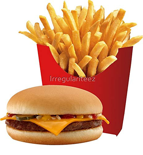 Cheeseburger Hamburger and French Fries - Dye Cut Sticker Vinyl Decal - Just Peel off and Stick