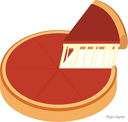 Chicago Deep Dish Pizza - Dye Cut Sticker Vinyl Decal - Just Peel off and Stick