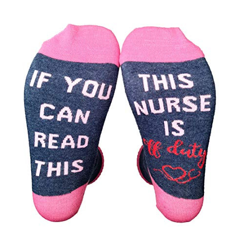IF YOU CAN READ THIS THIS NURSE IS OFF DUTY' Nurse Gift Casual Socks Nurse Socks for Women -Nurse Blue- IF YOU CAN READ THIS THIS NURSE IS OFF DUTY' Nurse Gift Casual Socks Nurse Socks for Women -Nurse Blue-