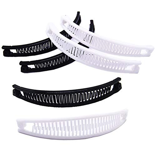 6 Pieces Classic Clincher Comb Interlocking Banana Combs Hair Clip Banana Clips Hair Combs Banana Hair Clip Claw Comb Grips Clamp Hair Accessories- Black and White 6 Pieces Classic Clincher Comb Interlocking Banana Combs Hair Clip Banana Clips Hair Combs Banana Hair Clip Claw Comb Grips Clamp Hair Accessories- Black and White