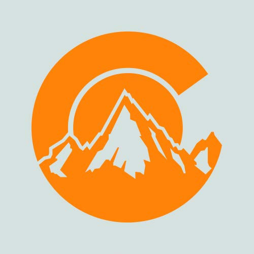 RDW Colorado C Logo Shaped Sticker - Decal - Die Cut - CO Denver Boulder Fort Collins Shape Flag - Orange 4.00inch x 4.01inch