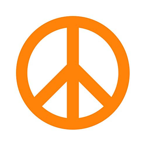 RDW Peace Sticker - Decal - Die Cut - Absence of war Dove - Orange 4.25inch x 4.25inch