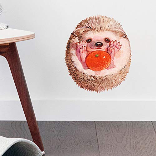 ROFARSO Lifelike Lovely Cute Hedgehog Animal 3D Vinyl Wall Stickers Removable Wall Decals Art Decorations Decor for Nursery Baby Bedroom Playroom Living Room Murals