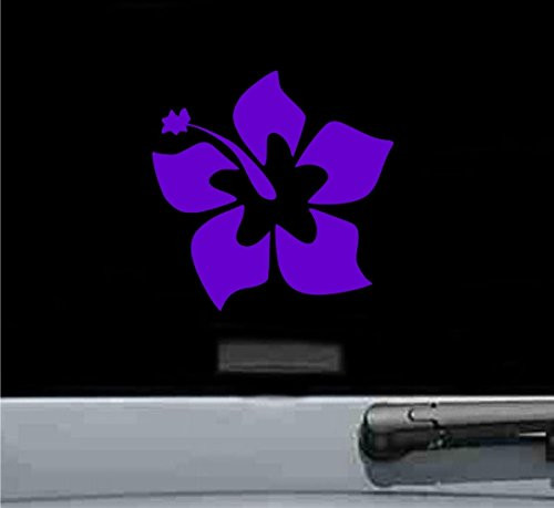 JS Artworks Pretty Plumeria Flower Vinyl Decal Sticker -Purple-