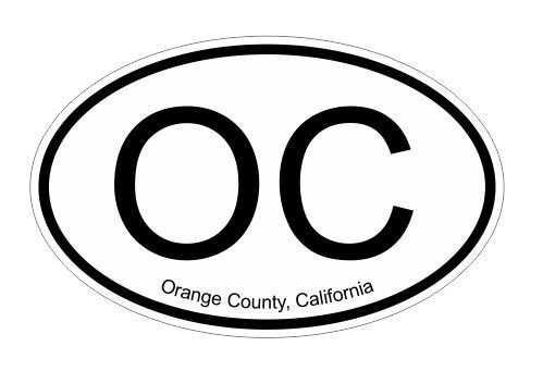 Slap-Art OC Orange County Oval Vinyl Decal Sticker
