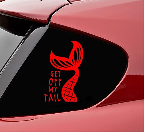 Slap-Art Get Off My Tail Vinyl Decal Sticker -Red-