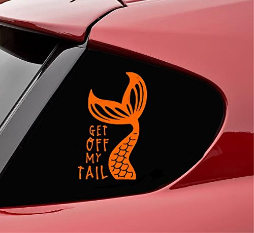 Slap-Art Get Off My Tail Vinyl Decal Sticker -Orange-