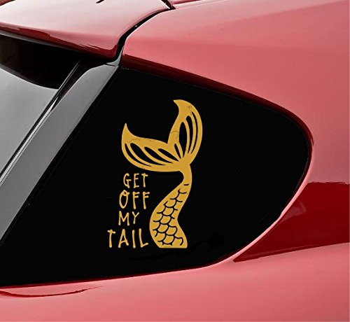 Slap-Art Get Off My Tail Vinyl Decal Sticker -Satin Gold-