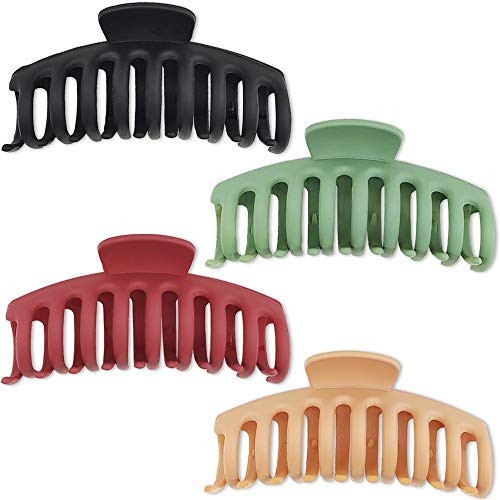 4 Pcs Large Claw Clip for Thick Hair 4.3 Inch Nonslip Strong Hold Hair Clips for Women and Girls- Plastic Hair Claw Clips Fashion Banana Hair Clips Hair Accessories 4 Pcs Large Claw Clip for Thick Hair 4.3 Inch Nonslip Strong Hold Hair Clips for Women and Girls- Plastic Hair Claw Clips Fashion Banana Hair Clips Hair Accessories