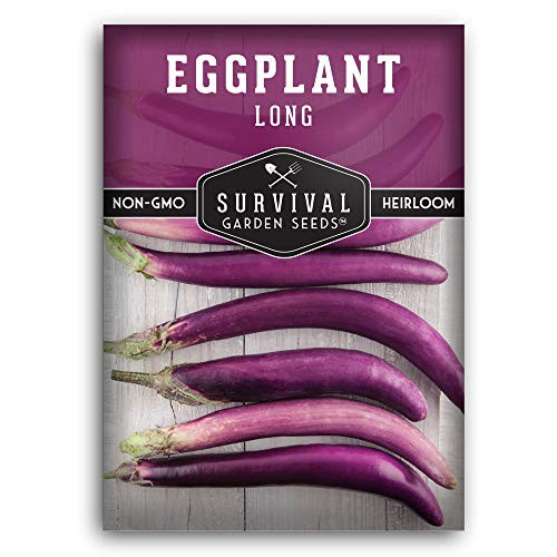 Survival Garden Seeds - Long Purple Eggplant Seed for Planting - Packet with Instructions to Plant and Grow in Your Home Vegetable Garden - Non-GMO Heirloom Variety