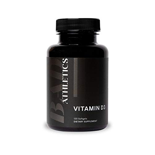 Bad Athletics Vitamin D3 for Women | 5-000 IU for Healthy Muscle Function- Bone Health- and Immune Support | 120 Servings