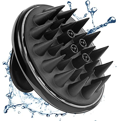 Scalp Massager Shampoo Brush- Head Scalp Massage Hair Brush- Silicone Scalp Massager Hair Growth Scrubber for Men Women Kids Pets -Black- Scalp Massager Shampoo Brush- Head Scalp Massage Hair Brush- Silicone Scalp Massager Hair Growth Scrubber for Men Women Kids Pets -Black-