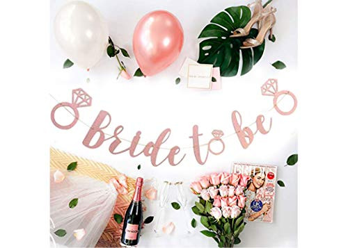Bachelorette Party Decorations Kit | Bridal Shower Supplies | Bride to Be Sash, Veil, Champagne, Ring Foil Balloon, Rose Gold Balloons, Gold Glitter Banner | Bride to Be Bachelorette Party Decorations Kit | Bridal Shower Supplies | Bride to Be Sash, Veil, Champagne, Ring Foil Balloon, Rose Gold Balloons, Gold Glitter Banner | Bride to Be