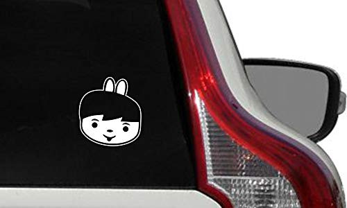 BTS Face Cartoon Jungkook Car Vinyl Sticker Decal Bumper Sticker for Auto Cars Trucks Windshield Custom Walls Windows Ipad MacBook Laptop Home and More -White-